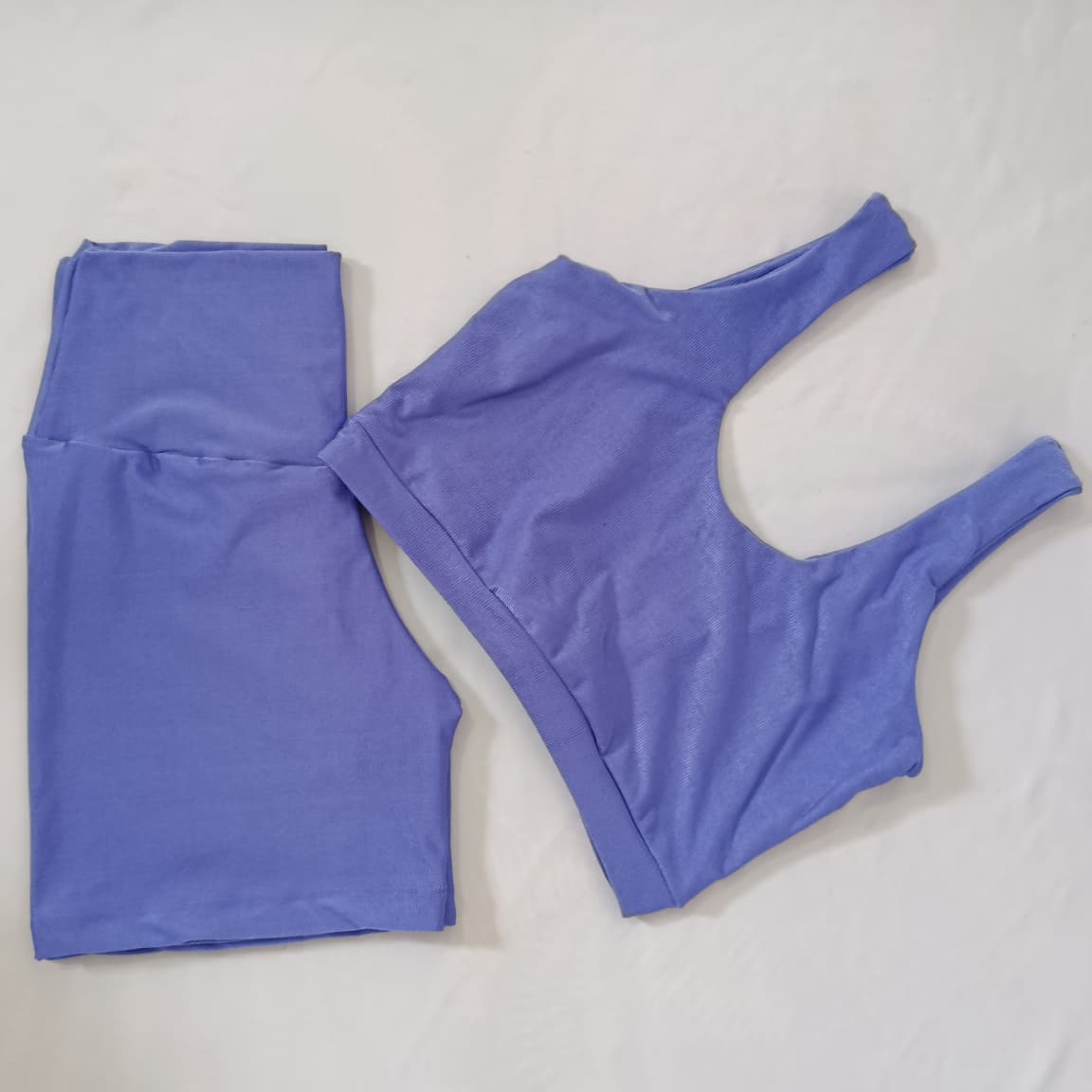 Conjunto Short Canelado Lavanda